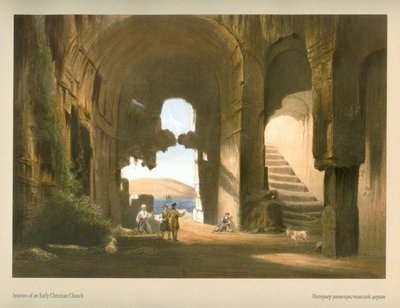 Carlo Bossoli. Interior of an Early Christian Church by Carlo Bossoli